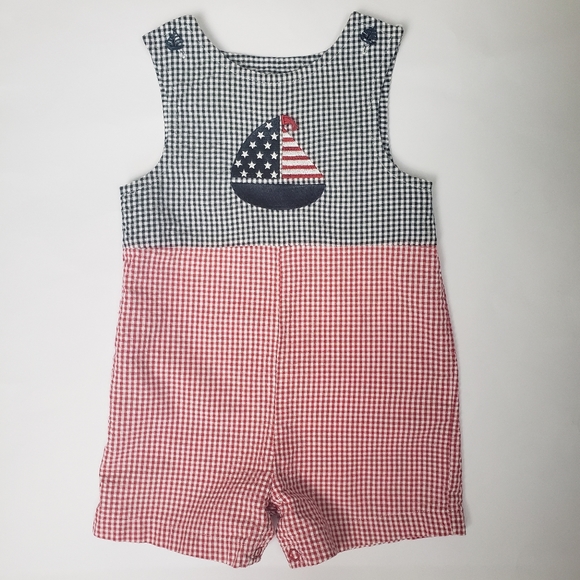 Duck Head Other - Patriotic Stars Boat Romper Jon Jon Shortall 12m